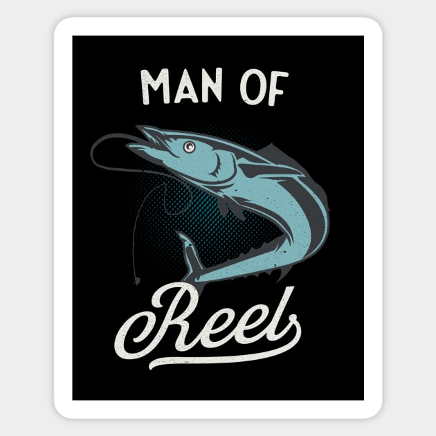 Fishing Man Of Reel Funny Fisherman Sticker by Foxxy Merch